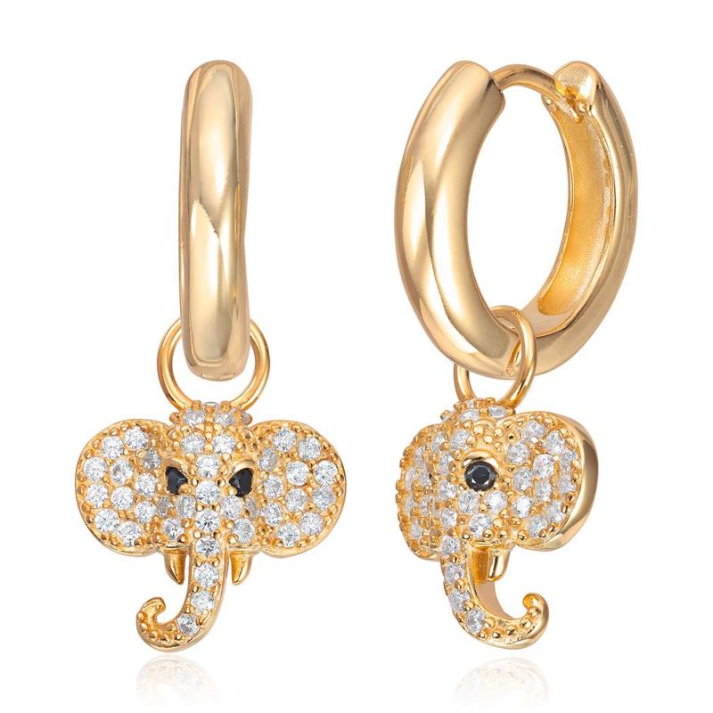 Elefant ørering forgylt sølv