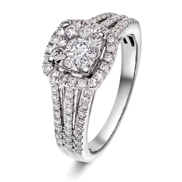 Hovedbilde EC  hvitt gull diamant ring ...