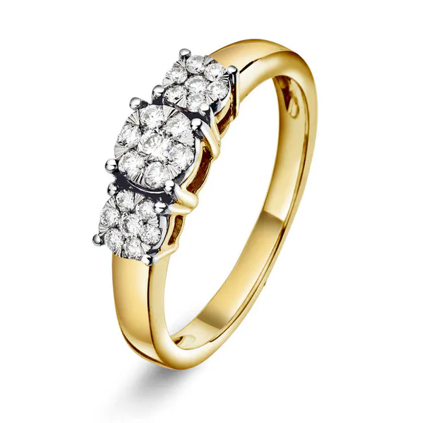 Hovedbilde Ring i gult gull med diamant ...