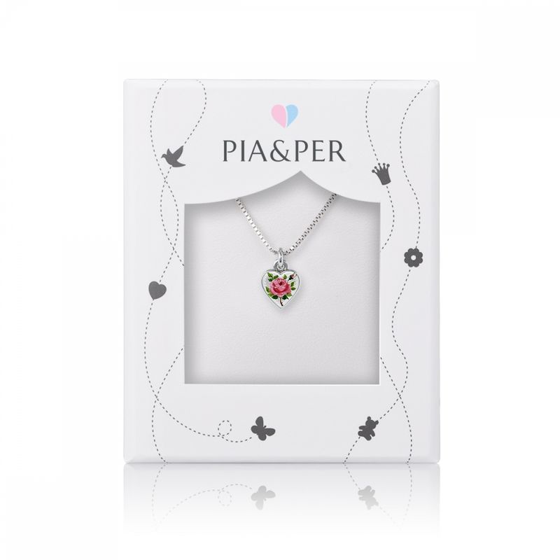 Lite hjerte med rosemalt motiv