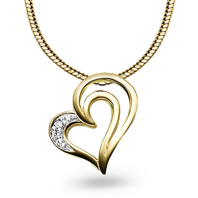 Hovedbilde Anheng i gull med diamant ...