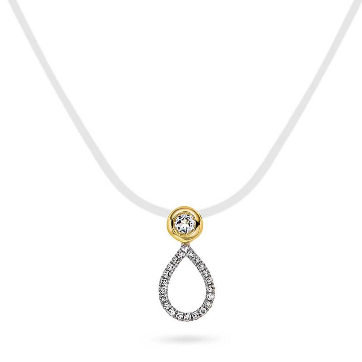 Pan gullanheng  med diamant og topas