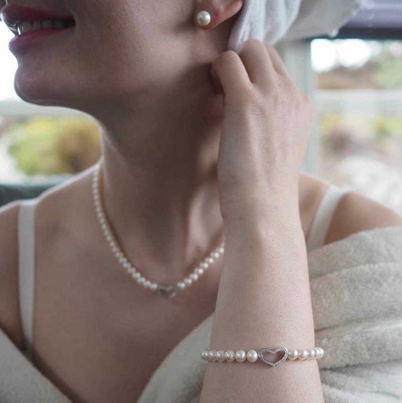 Kjede i sølv med diamant 0,02 ct WSI