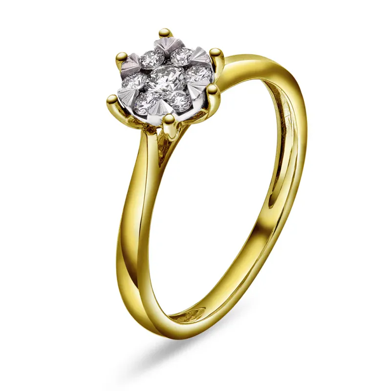 Diamantring 0,25 ct gultgull