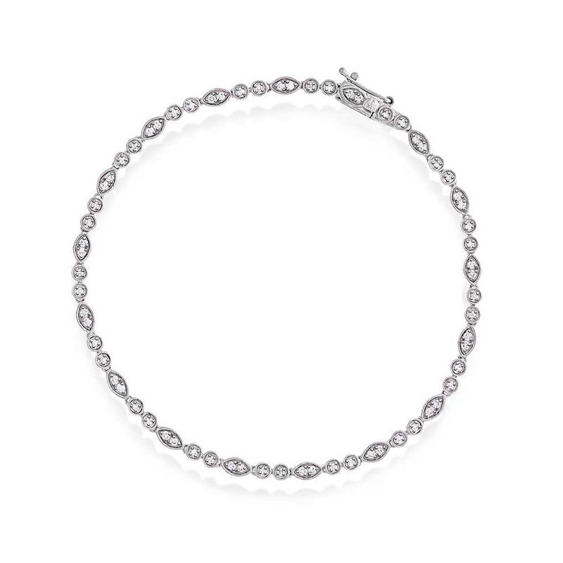 Armbånd i hvitt gull med diamanter 0,55 ct