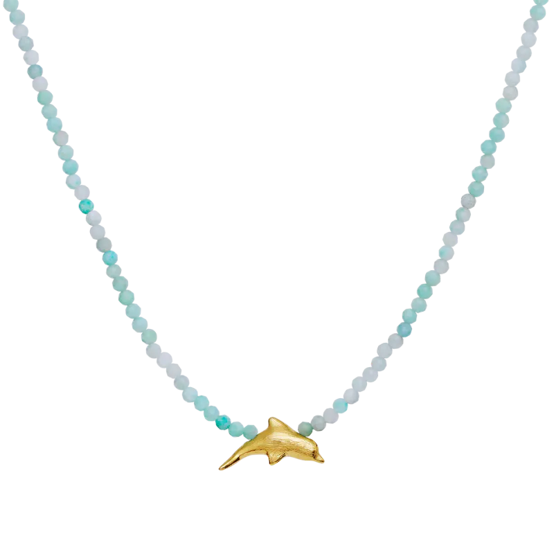 Maanesten Tiki halskjede Forgylt