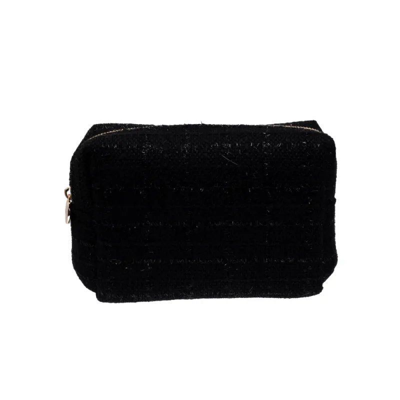 Dark sminkeveske  medium  Tweed sort