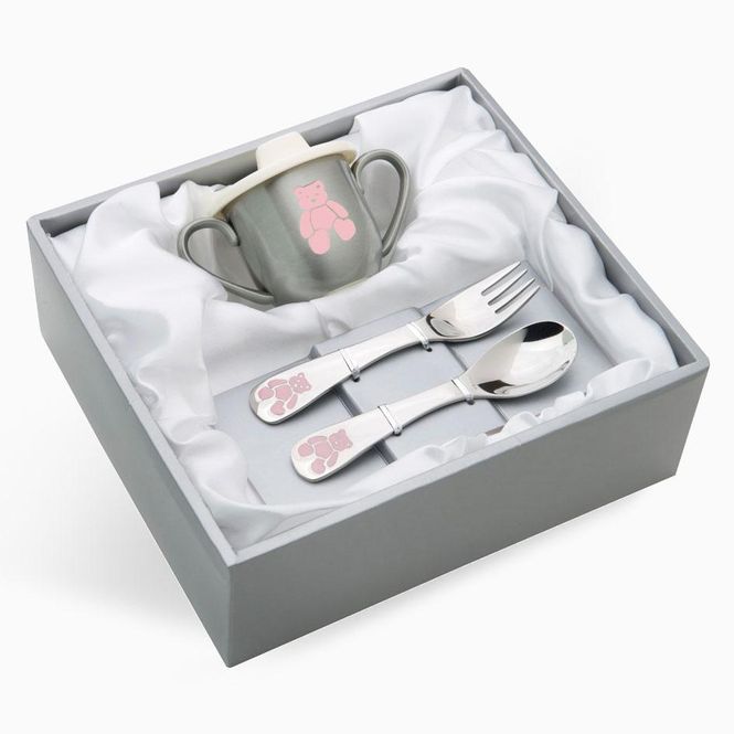 Hovedbilde Stålbestikk og krus bamse ...