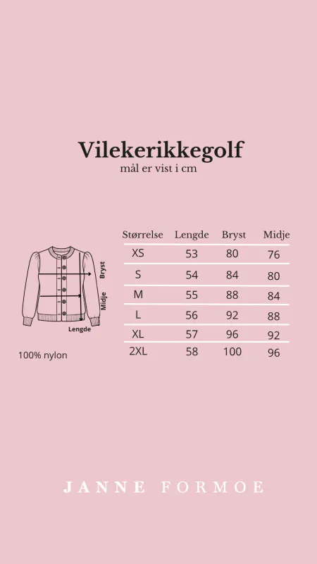 Janne Formoe Vilekerikkegolfjakka Benhvit