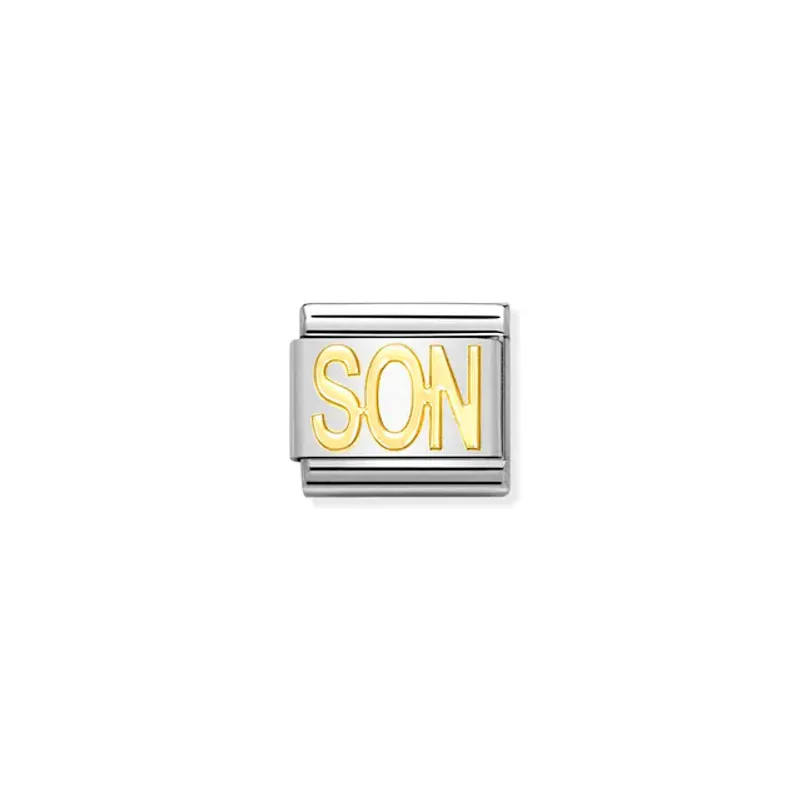 Nomination SON Links i stål med 18K gull
