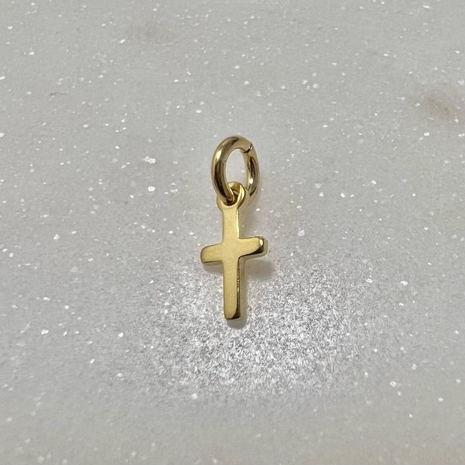 Hovedbilde Charms kors gullforgylt sølv