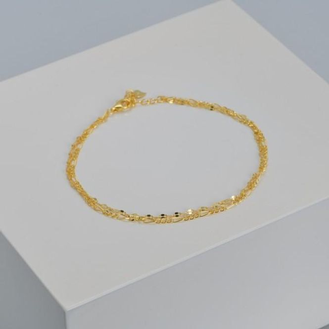 Hovedbilde Ankelkjede forgylt sølv med 2 ...