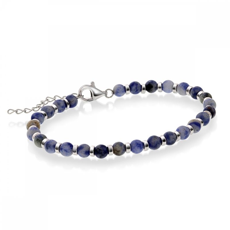 Armbånd i sølv med sodalitt 4 mm