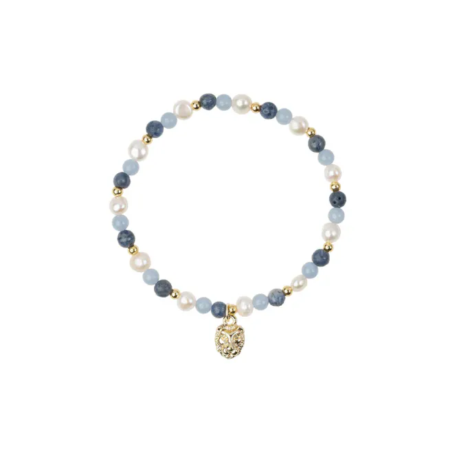 Hovedbilde DARK Stone Bead armbånd blå ...